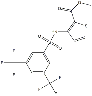 methyl 3-({[3,5-di(trifluoromethyl)phenyl]sulfonyl}amino)thiophene-2-carboxylate 化学構造式