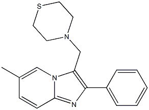 6-methyl-2-phenyl-3-(1,4-thiazinan-4-ylmethyl)imidazo[1,2-a]pyridine,,结构式