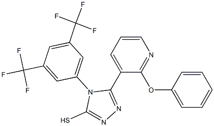 4-[3,5-di(trifluoromethyl)phenyl]-5-(2-phenoxy-3-pyridyl)-4H-1,2,4-triazole-3-thiol,,结构式