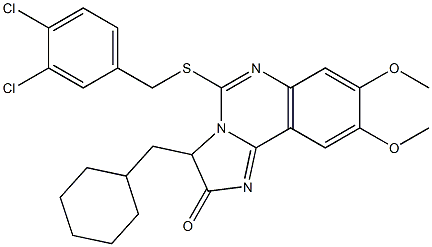 3-(cyclohexylmethyl)-5-[(3,4-dichlorobenzyl)sulfanyl]-8,9-dimethoxyimidazo[1,2-c]quinazolin-2(3H)-one Structure