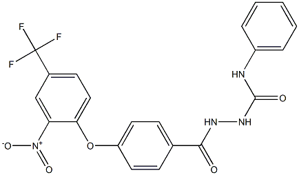 2-{4-[2-nitro-4-(trifluoromethyl)phenoxy]benzoyl}-N-phenyl-1-hydrazinecarboxamide 化学構造式