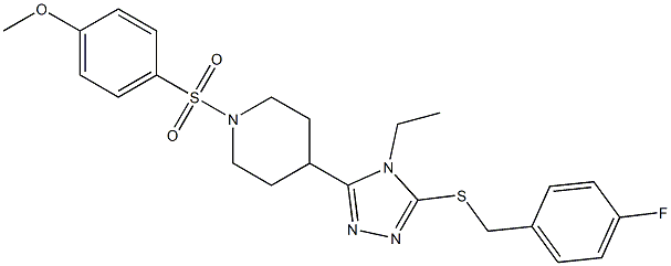 4-{4-ethyl-5-[(4-fluorobenzyl)sulfanyl]-4H-1,2,4-triazol-3-yl}-1-[(4-methoxyphenyl)sulfonyl]piperidine Structure