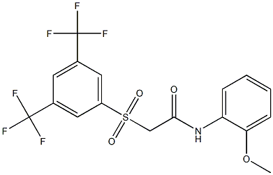 N1-(2-methoxyphenyl)-2-{[3,5-di(trifluoromethyl)phenyl]sulfonyl}acetamide Structure