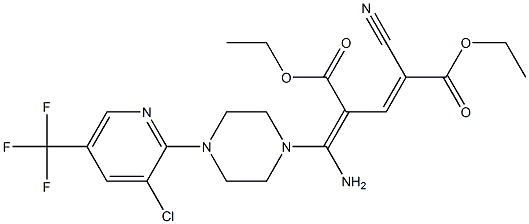 diethyl 4-(amino{4-[3-chloro-5-(trifluoromethyl)-2-pyridinyl]piperazino}methylene)-2-cyano-2-pentenedioate|