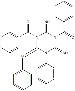 [3-benzoyl-2,4-diimino-5-phenyl-6-(phenylimino)-1,3,5-triazinan-1-yl](phenyl)methanone Struktur