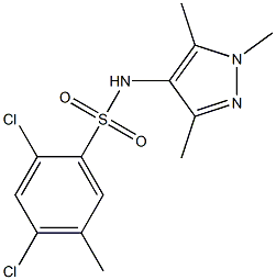 N1-(1,3,5-trimethyl-1H-pyrazol-4-yl)-2,4-dichloro-5-methylbenzene-1-sulfonamide,,结构式