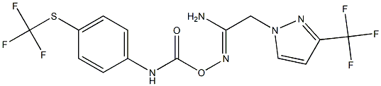 2-[3-(trifluoromethyl)-1H-pyrazol-1-yl]-N'-[({4-[(trifluoromethyl)thio]anilino}carbonyl)oxy]ethanimidamide Structure