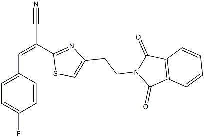  (Z)-2-{4-[2-(1,3-dioxo-1,3-dihydro-2H-isoindol-2-yl)ethyl]-1,3-thiazol-2-yl}-3-(4-fluorophenyl)-2-propenenitrile