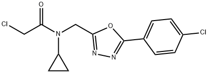 2-chloro-N-{[5-(4-chlorophenyl)-1,3,4-oxadiazol-2-yl]methyl}-N-cyclopropylacetamide|2-chloro-N-{[5-(4-chlorophenyl)-1,3,4-oxadiazol-2-yl]methyl}-N-cyclopropylacetamide