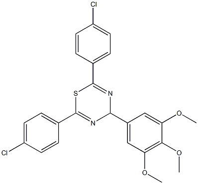 2,6-di(4-chlorophenyl)-4-(3,4,5-trimethoxyphenyl)-4H-1,3,5-thiadiazine 化学構造式