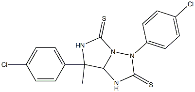 3,7-bis(4-chlorophenyl)-7-methyldihydro-1H-imidazo[1,5-b][1,2,4]triazole-2,5(3H,6H)-dithione Struktur