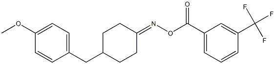 N-[4-(4-methoxybenzyl)cyclohexylidene]-N-{[3-(trifluoromethyl)benzoyl]oxy}amine,,结构式