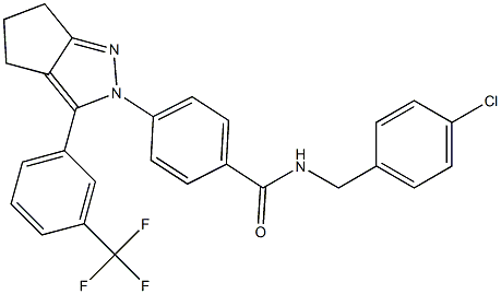 N-(4-chlorobenzyl)-4-[3-[3-(trifluoromethyl)phenyl]-5,6-dihydrocyclopenta[c]pyrazol-2(4H)-yl]benzenecarboxamide 化学構造式