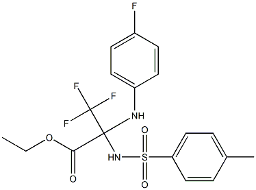 ethyl 3,3,3-trifluoro-2-(4-fluoroanilino)-2-{[(4-methylphenyl)sulfonyl]amino}propanoate 结构式