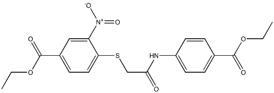 ethyl 4-({2-[4-(ethoxycarbonyl)anilino]-2-oxoethyl}thio)-3-nitrobenzoate Structure