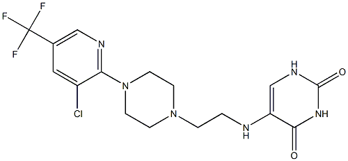 5-[(2-{4-[3-chloro-5-(trifluoromethyl)-2-pyridinyl]piperazino}ethyl)amino]-2,4(1H,3H)-pyrimidinedione,,结构式