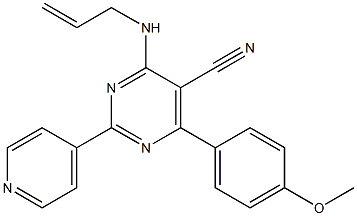 4-(allylamino)-6-(4-methoxyphenyl)-2-(4-pyridinyl)-5-pyrimidinecarbonitrile 化学構造式
