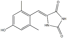 5-(4-hydroxy-2,6-dimethylbenzylidene)imidazolidine-2,4-dione 化学構造式