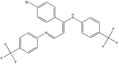 N1-(1-(4-bromophenyl)-3-{[4-(trifluoromethyl)phenyl]imino}prop-1-enyl)-4-(trifluoromethyl)aniline Structure