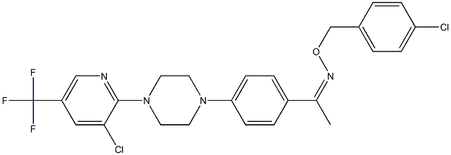 1-(4-{4-[3-chloro-5-(trifluoromethyl)-2-pyridinyl]piperazino}phenyl)-1-ethanone O-(4-chlorobenzyl)oxime 结构式