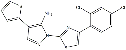 1-[4-(2,4-dichlorophenyl)-1,3-thiazol-2-yl]-4-(2-thienyl)-1H-pyrazol-5-amine Structure