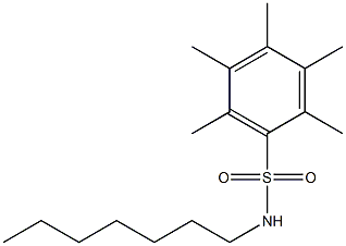 N1-heptyl-2,3,4,5,6-pentamethylbenzene-1-sulfonamide 结构式