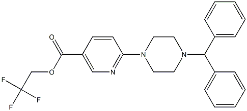 2,2,2-trifluoroethyl 6-(4-benzhydrylpiperazino)nicotinate|