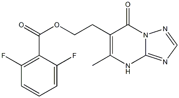 2-(5-methyl-7-oxo-4,7-dihydro[1,2,4]triazolo[1,5-a]pyrimidin-6-yl)ethyl 2,6-difluorobenzenecarboxylate 结构式