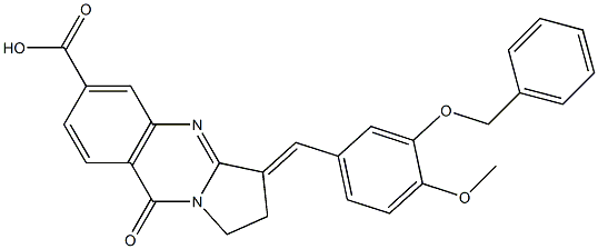 3-(3-Benzyloxy-4-methoxy-benzylidene)-9-oxo-1,2,3,9-tetrahydro-pyrrolo[2,1-b]quinazoline-6-carboxylic acid Structure