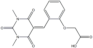 2-(2-{[1,3-dimethyl-2,4,6-trioxotetrahydro-5(2H)-pyrimidinyliden]methyl}phenoxy)acetic acid 化学構造式