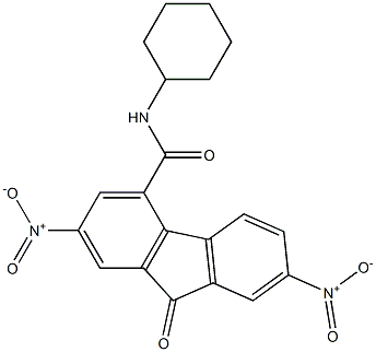 N4-cyclohexyl-2,7-dinitro-9-oxo-9H-fluorene-4-carboxamide Structure
