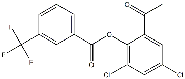 2-acetyl-4,6-dichlorophenyl 3-(trifluoromethyl)benzoate 结构式