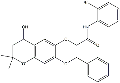 N1-(2-bromophenyl)-2-{[7-(benzyloxy)-4-hydroxy-2,2-dimethyl-3,4-dihydro-2H- chromen-6-yl]oxy}acetamide Structure