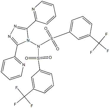 N-[3,5-di(2-pyridinyl)-4H-1,2,4-triazol-4-yl]-3-(trifluoromethyl)-N-{[3-(trifluoromethyl)phenyl]sulfonyl}benzenesulfonamide 结构式