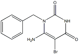 6-amino-1-benzyl-5-bromo-1,2,3,4-tetrahydropyrimidine-2,4-dione Structure