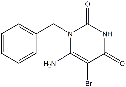 6-amino-1-benzyl-5-bromo-1,2,3,4-tetrahydropyrimidine-2,4-dione 化学構造式