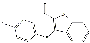 3-[(4-chlorophenyl)sulfanyl]-1-benzothiophene-2-carbaldehyde 结构式