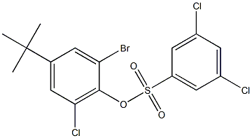 2-bromo-4-(tert-butyl)-6-chlorophenyl 3,5-dichlorobenzene-1-sulfonate 化学構造式