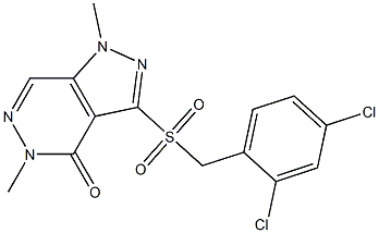 3-[(2,4-dichlorobenzyl)sulfonyl]-1,5-dimethyl-4,5-dihydro-1H-pyrazolo[3,4-d]pyridazin-4-one,,结构式