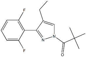 1-[3-(2,6-difluorophenyl)-4-ethyl-1H-pyrazol-1-yl]-2,2-dimethylpropan-1-one,,结构式