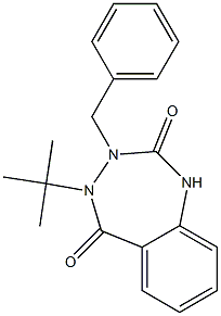 3-benzyl-4-(tert-butyl)-3,4-dihydro-1H-1,3,4-benzotriazepine-2,5-dione Struktur