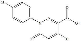4-chloro-1-(4-chlorophenyl)-6-oxo-1,6-dihydro-3-pyridazinecarboxylic acid,,结构式
