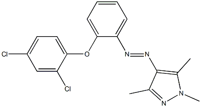 4-{2-[2-(2,4-dichlorophenoxy)phenyl]diaz-1-enyl}-1,3,5-trimethyl-1H-pyrazole Struktur