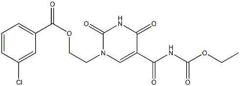 2-[5-{[(ethoxycarbonyl)amino]carbonyl}-2,4-dioxo-3,4-dihydro-1(2H)-pyrimidinyl]ethyl 3-chlorobenzenecarboxylate Structure