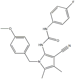 N-[3-cyano-1-(4-methoxybenzyl)-4,5-dimethyl-1H-pyrrol-2-yl]-N'-(4-fluorophenyl)urea Structure