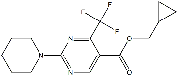 cyclopropylmethyl 2-piperidino-4-(trifluoromethyl)pyrimidine-5-carboxylate 化学構造式