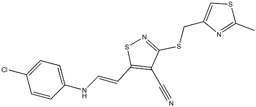 5-[2-(4-chloroanilino)vinyl]-3-{[(2-methyl-1,3-thiazol-4-yl)methyl]sulfanyl}-4-isothiazolecarbonitrile