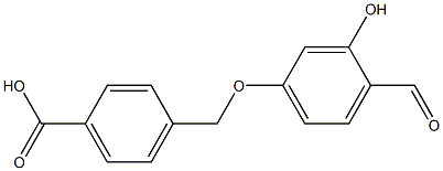 4-[(4-formyl-3-hydroxyphenoxy)methyl]benzenecarboxylic acid 化学構造式