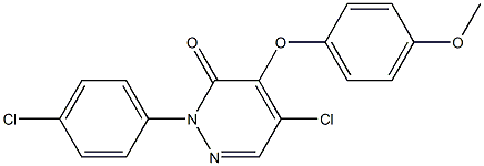 5-chloro-2-(4-chlorophenyl)-4-(4-methoxyphenoxy)-2,3-dihydropyridazin-3-one Structure