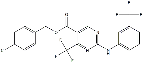4-chlorobenzyl 4-(trifluoromethyl)-2-[3-(trifluoromethyl)anilino]pyrimidine-5-carboxylate,,结构式